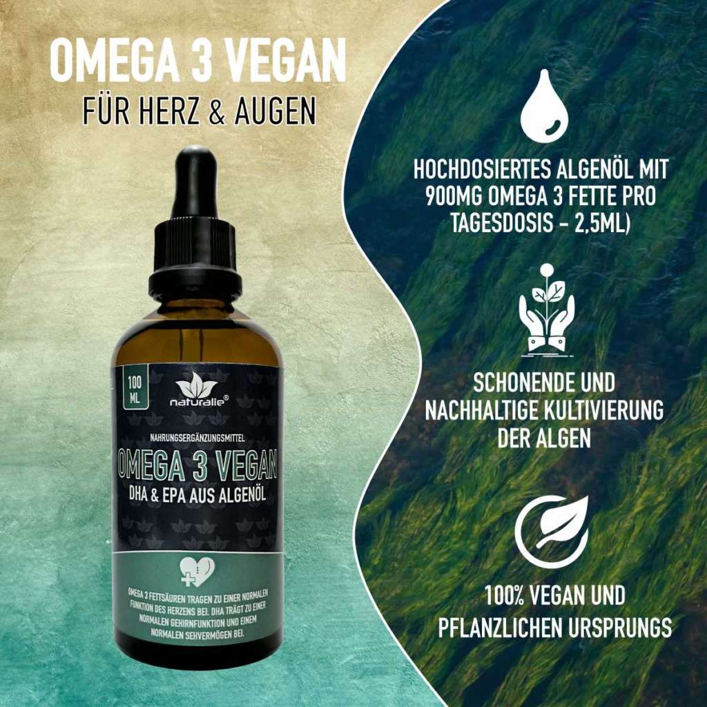 Omega 3 Veganes Algenöl 80 Reich An Dha Und Epa Naturalie