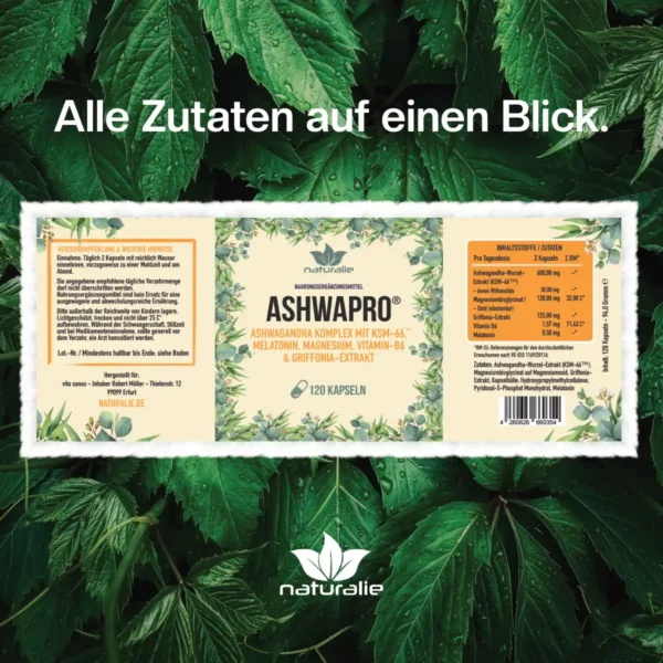 ashwagandha kapseln etikett