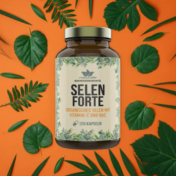 Selen Forte Kapseln | Komplex mit N-Acetyl-L-Cystein und Vitamin-C | 120 Kapseln