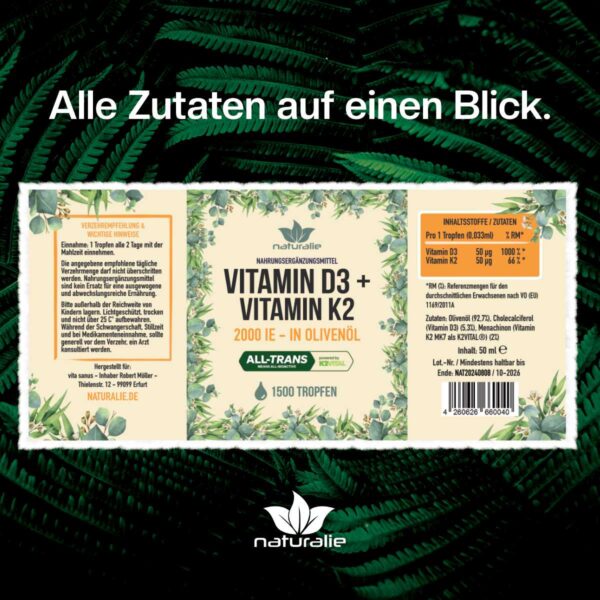 vitamin d und k2 inhaltsstoffe