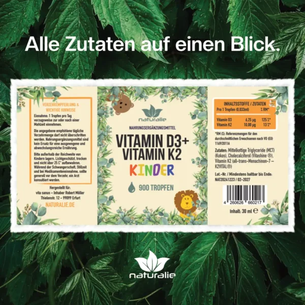 vitamin d und k2 kinder etikett