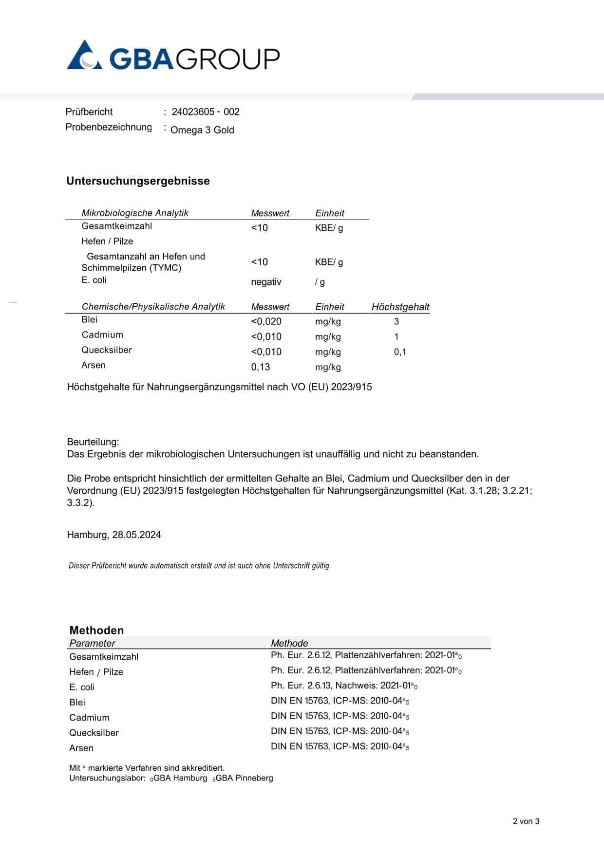 laboranalyse omega 3 kapseln