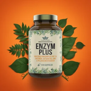 Enzym Plus Kapseln | mit Betain HCL | 16 Enzyme | 4 Pflanzenextrakte | 120 Kapseln
